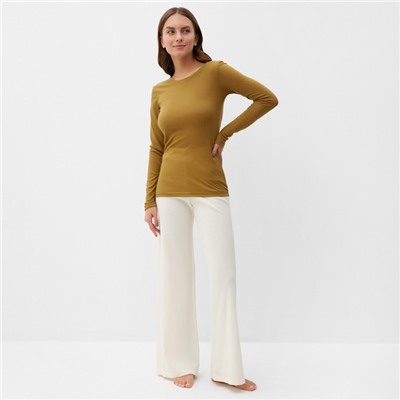 Лонгслив женский KAFTAN: Basic line цвет темно-оливковый, размер 50-52