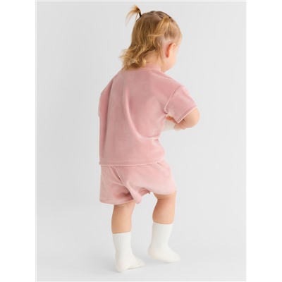 Костюм (шорты и футболка) Крошка Я Plushy, р. 80-86 см, розовый