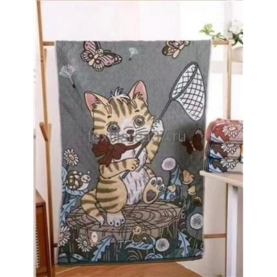 Полотенце " Кошечки стежка" 70*140 (лен+хлопок) вид 17