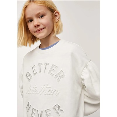 Sudadera algodón mensaje relieve -  Niña | MANGO OUTLET España