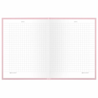 Блокнот МАЛЫЙ ФОРМАТ 110х147 мм, А6, 80 л., твердый, клетка, BRAUBERG "Minimal", розовый, 116449