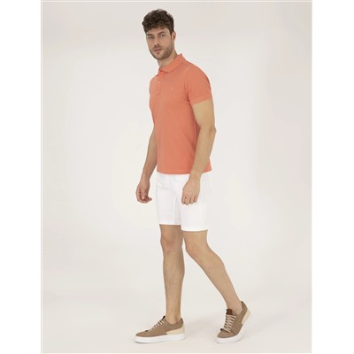 Ekru Slim Fit Jean Shorts