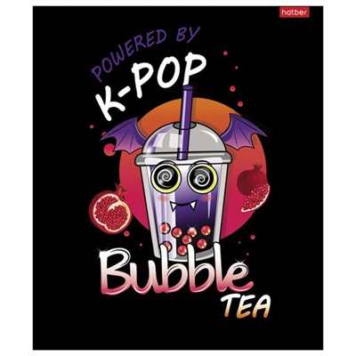 Тетрадь А5, 48 л., HATBER скоба, клетка, глянцевая ламинация, "Bubble tea" (микс в спайке), 48Т5лВ1