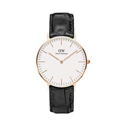 Reloj de cuarzo de piel y chapado en oro rosa Classic Reading
