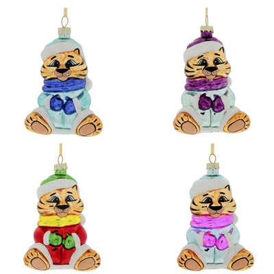 Украшение новогоднее "Тигр", L8 W6 H12 см, 4в.