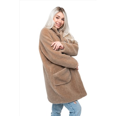 Пальто стильное из овечьей шерсти THE BARREL, цвет Camel, цвет КОРИЧНЕВЫЙ