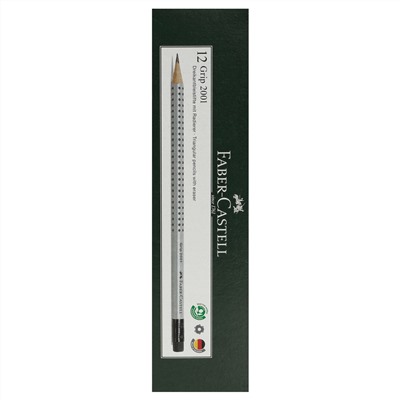 Карандаш ч/г Faber-Castell "Grip 2001" HB, с ластиком, трехгранный, заточен.