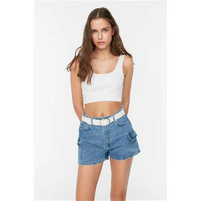 Blue Cargo Pocket подробный джинсовый короткий короткий Twoss22sr00074