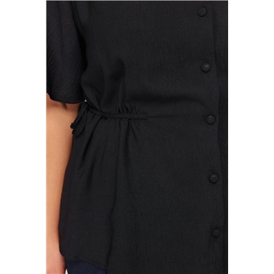 Черная плетеная v -neckline blouse tbbss22bz0753