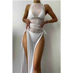 Пляжное платье Se-es из тюля-парео, белое