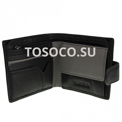 3811 black_gray кошелек FARIRUN натуральная кожа 10х12х2