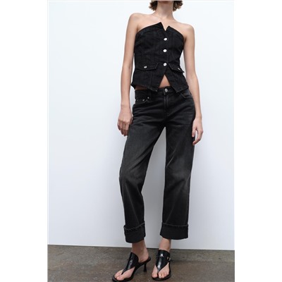 JEANS TRF SLIM FOLDED FIT TIRO BAJO