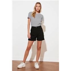 Black Trotter Curling Plaving Shorts Twoss21sr0146