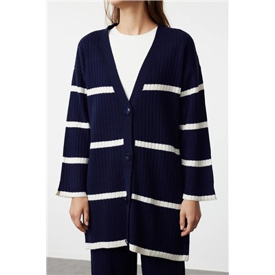 Navy Blue Wick вязаный вязаный вязаный