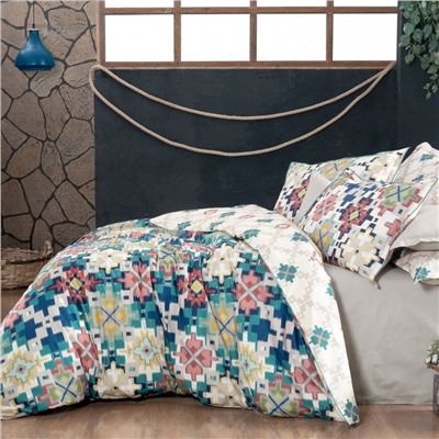 Постельное белье Sarevfancy poplin 1.5 сп. N193 Cardinal v1/Yesil
