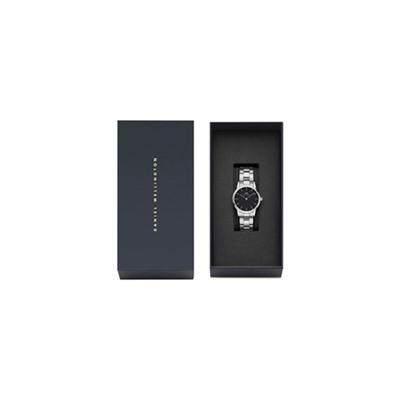 Reloj de acero Iconic Link - 28 mm - Plateado y negro