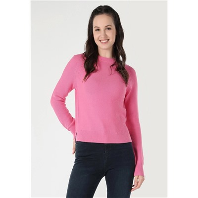 Регулярная подсадка круглая воротника Flat Woman Pink Sweater