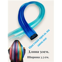 Накладная цветная прядь на заколке с переходом цвета Тип 7