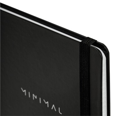 Блокнот с резинкой в клетку 96 л., А5 145х203 мм, твердая обложка, BRAUBERG, "Minimal", 115532