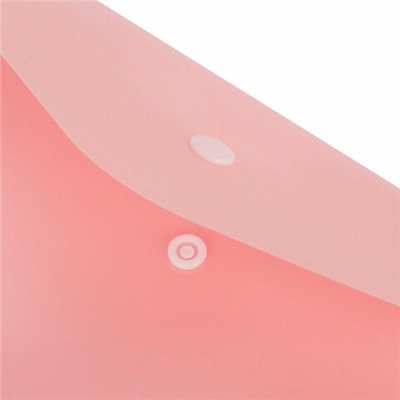 Папка-конверт с кнопкой BRAUBERG "Pastel", А4, матовая непрозрачная, персиковая, ПРОЧНАЯ 0,2 мм, 272882