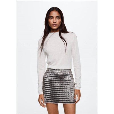 Minifalda apliques pedrería -  Mujer | MANGO OUTLET España