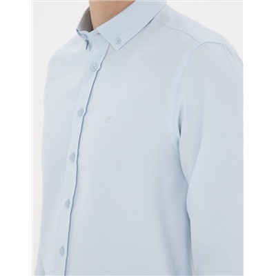 Open Oxford Blue Slim Fit Рубашка с длинным рукавом