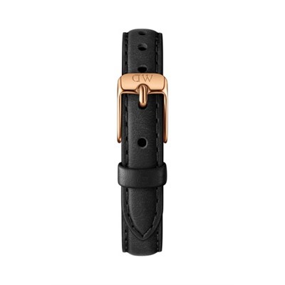 Reloj de cuarzo de piel Petite 24 mm - Negro y rosa dorado