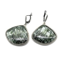 Серьги серафинит 35*32мм.