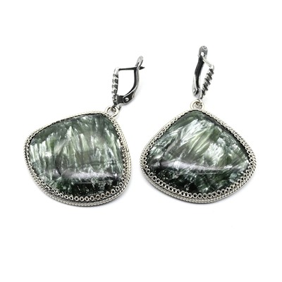 Серьги серафинит 35*32мм.