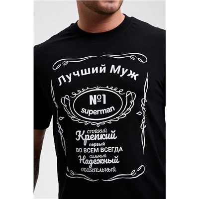 Мужская футболка 8539/1 / черный+супермен