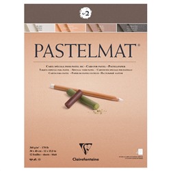 Альбом для пастели, 12л., 300*400мм, на склейке Clairefontaine "Pastelmat", 360г/м2, бархат, цв. блок