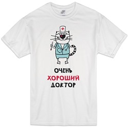 Футболка "Очень хороший доктор" кот