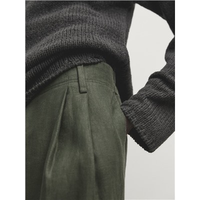 Pantalón doble pinza 100% lino