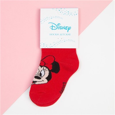 Носки для девочки «Минни Маус», DISNEY, 14-16 см, цвет красный