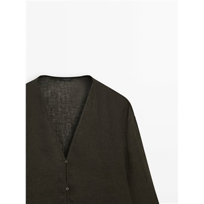 100% linen oversize blouse