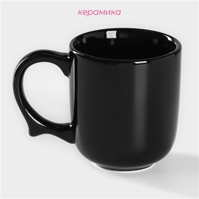 Кружка Доляна Coffee break, 380 мл, керамика, чёрная