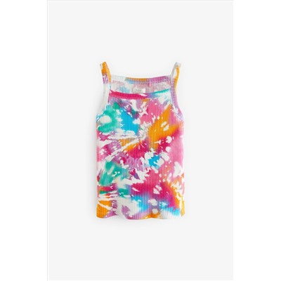 Rainbow Tie Dye 6 Pack Rib Strappy Vest (3-16yrs)