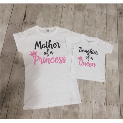 Футболки пара "Mother of a Princess, Daughter a Queen"