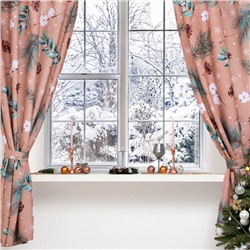 Комплект штор для кухни с подхватами «Этель» Fir branches, 145×180 см - 2 шт., габардин