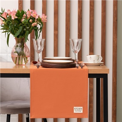 Дорожка на стол Этель Kitchen 40×150 см, оранжевый, 100% хлопок, саржа 220 г/м²