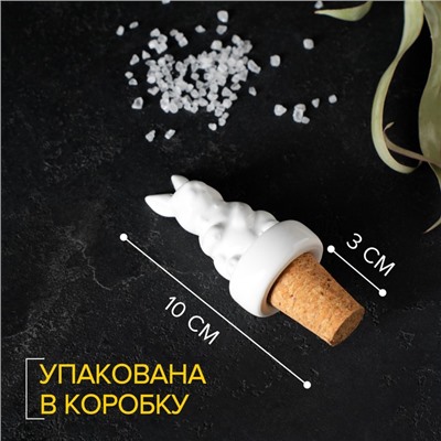 Пробка для бутылки Доляна «Зайка», 10 см, доломит, белая