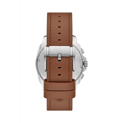 Reloj de cuarzo de piel Privateer - Cronógrafo - Marrón y plateado