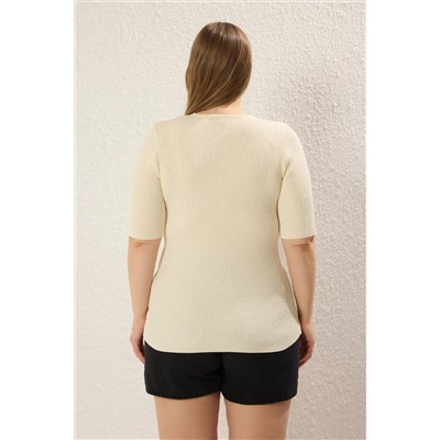 Ekru Blicek/лента Detailed Vum Triko Blouse TBBSS25AF00045