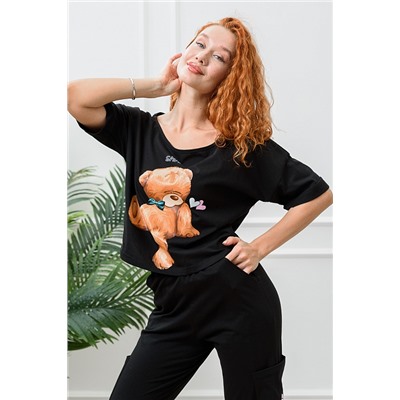Женский костюм с брюками 8378 Черный