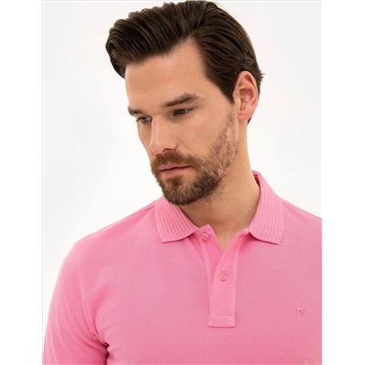 Pink Slim Fit Polo Yaka Basic T -For
