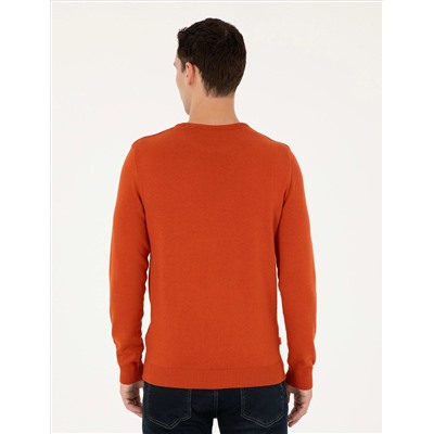Orange Slim Fit Bike Bike Basic Knitwear Kazakh