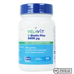 Velavit V-Biotin Plus 5000 мкг 60 таблеток