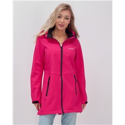 Парка спортивная женская с капюшоном softshell розового цвета 9568R