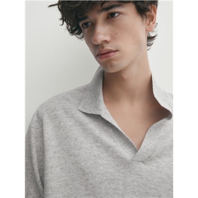 Jersey polo punto mezcla lana