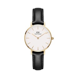 Reloj de cuarzo de piel y chapado en oro amarillo Petite Sheffield